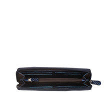 Load image into Gallery viewer, Angara W2 Sb Blue Leather Zip Around Wallet
