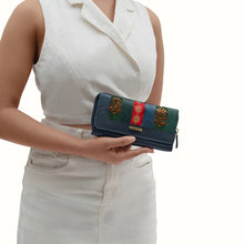 Load image into Gallery viewer, Hema W3 Blue Leather Bi-Fold Wallet
