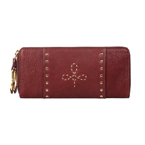 WILD ROSE W2 DOUBLE ZIP AROUND WALLET