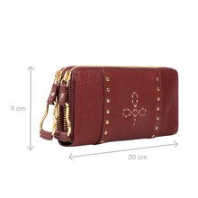 Load image into Gallery viewer, WILD ROSE W2 DOUBLE ZIP AROUND WALLET
