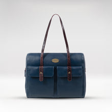 Load image into Gallery viewer, Ee London 01 Blue Leather Tote Bag

