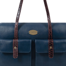 Load image into Gallery viewer, Ee London 01 Blue Leather Tote Bag
