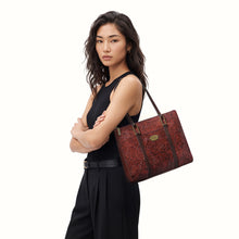 Load image into Gallery viewer, Fuschia 02 Sb Red Leather Tote Bag
