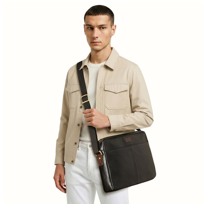 Ee Zidane 01 Black Leather  Crossbody