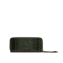 Load image into Gallery viewer, Ee Virgo W3  Green Leather Double Zip Around Wallet
