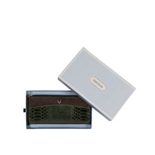 Load image into Gallery viewer, Ee Virgo W3  Green Leather Double Zip Around Wallet
