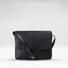 Load image into Gallery viewer, Ee Salvodor 01 Black Leather  Messenger Bag
