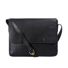 Load image into Gallery viewer, Ee Salvodor 01 Black Leather  Messenger Bag
