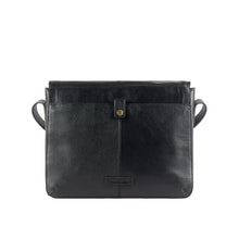 Load image into Gallery viewer, Ee Salvodor 01 Black Leather  Messenger Bag

