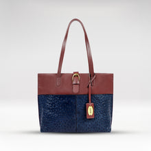 Load image into Gallery viewer, Ee Molokini 05 Blue Leather Tote Bag
