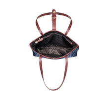 Load image into Gallery viewer, Ee Molokini 05 Blue Leather Tote Bag
