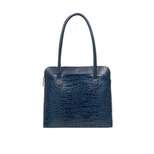 Load image into Gallery viewer, Ee Fabiola 02 Blue Leather Tote Bag
