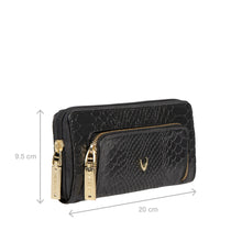 Load image into Gallery viewer, Ee Katniss W1-M Black Leather Zip Around Wallet
