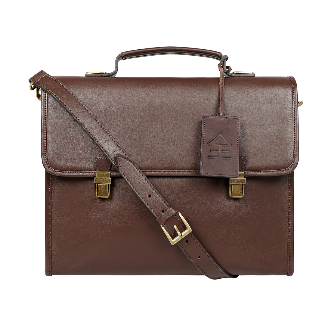 Buy Brown Kenji 03 Briefcase Online - Hidesign