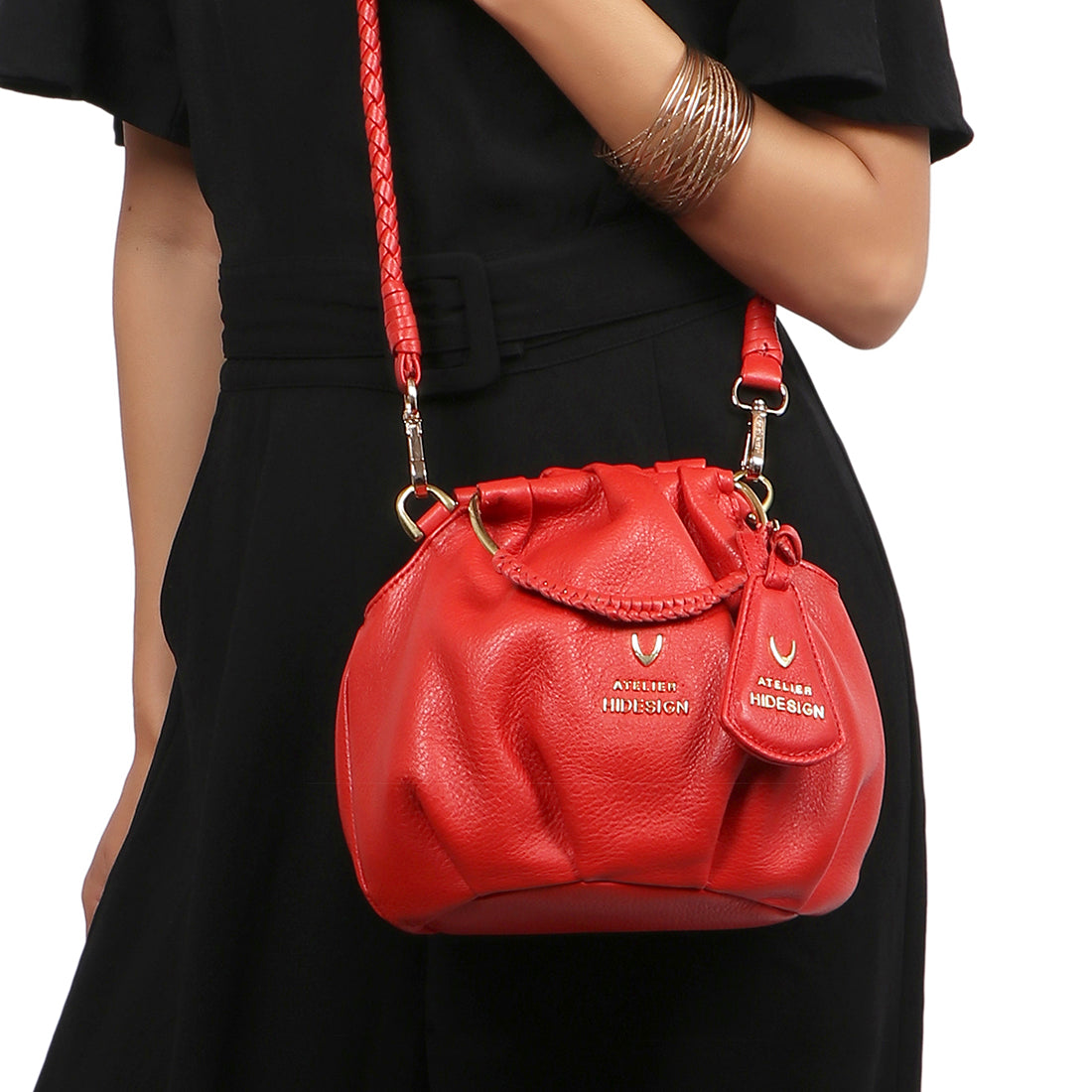 Hidesign red handbag sale