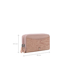 Load image into Gallery viewer, Lilac W1 Sb Pink Leather Double Zip Around Wallet
