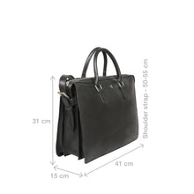 Load image into Gallery viewer, Enzo 02 Black Leather  Laptop Bag

