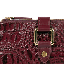 Load image into Gallery viewer, Belutchi W2 Red Leather Top Zip Wallet

