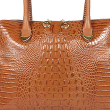 Load image into Gallery viewer, Yangtze 03 Orange Leather Tote Bag
