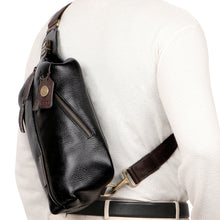 Load image into Gallery viewer, Mandela 01 Black Leather  Crossbody
