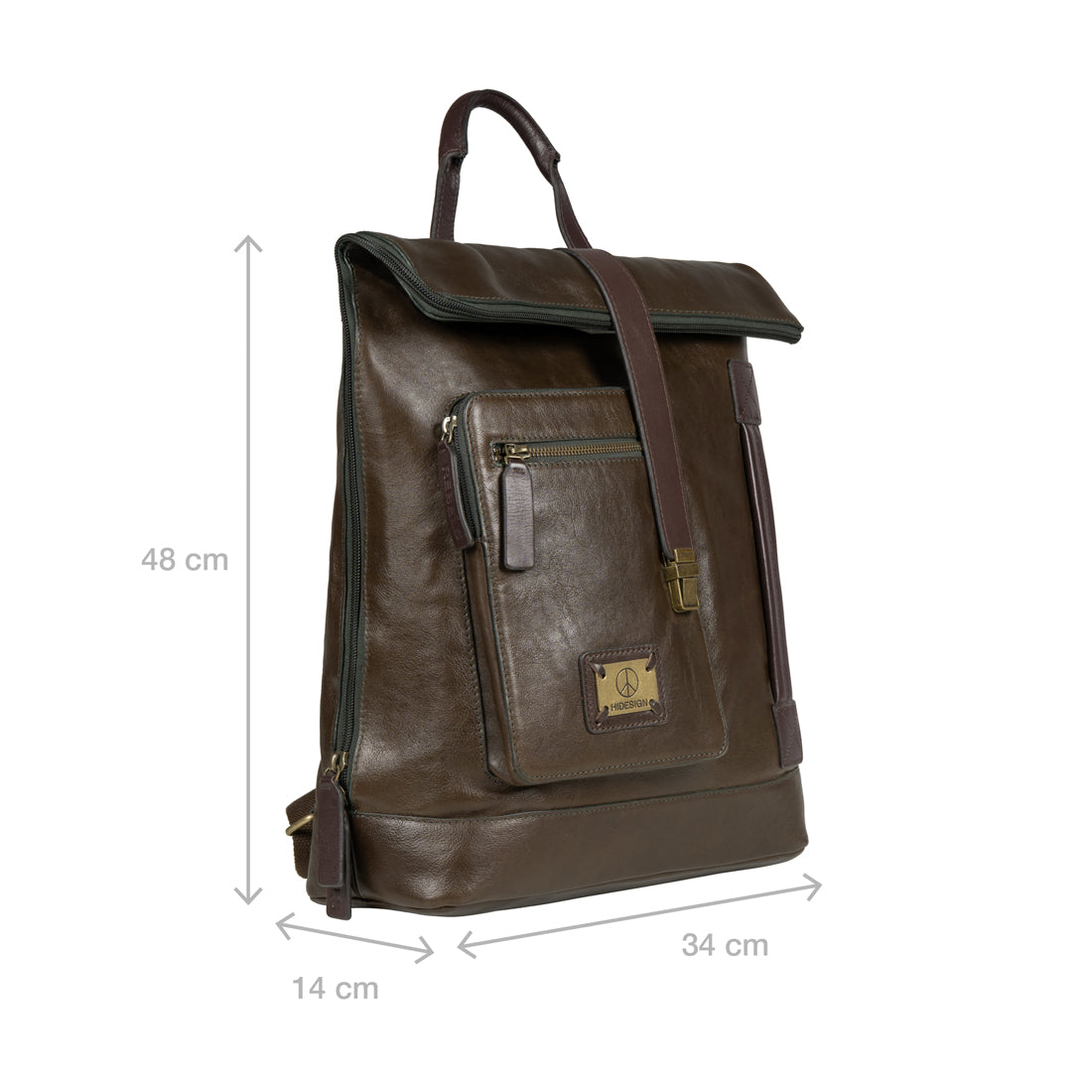 Discover Uncle Ho 03 Men's Green Leather Backpack - Hidesign