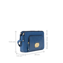 Load image into Gallery viewer, Flourish - W4 Blue Leather Sling Wallet
