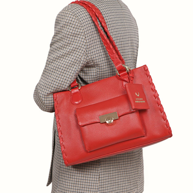 Callas 07 Red Leather Tote Bag
