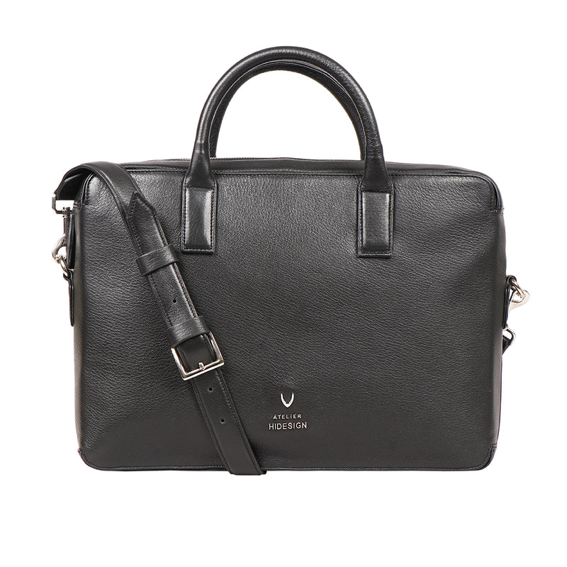Callas 09 Black Leather  Laptop Bag