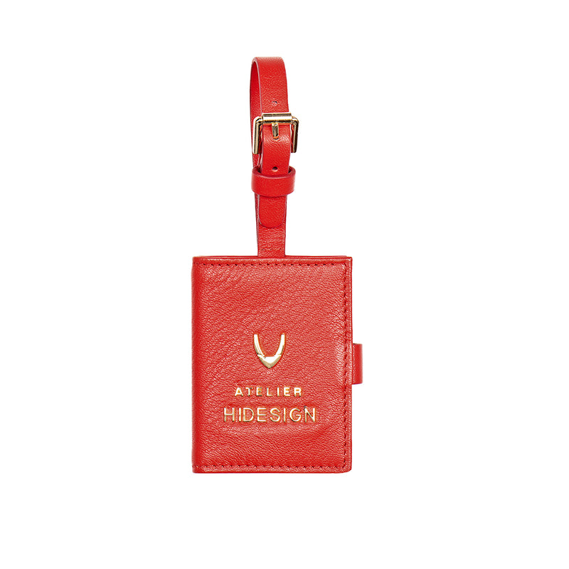 Callas Red Leather Luggage Tag