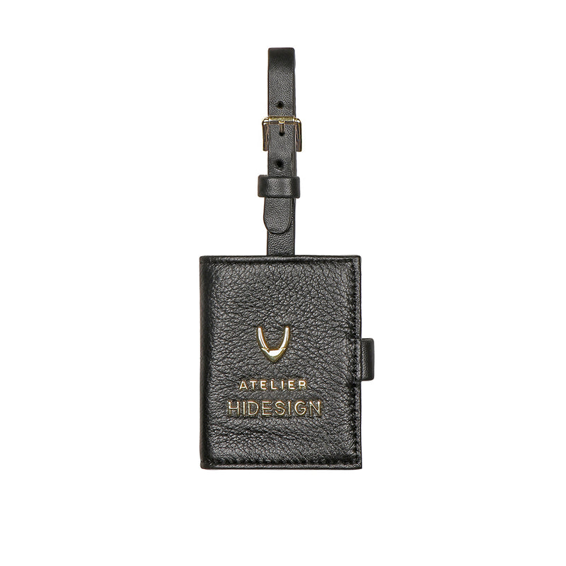 Callas Black Leather Luggage Tag