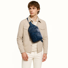 Load image into Gallery viewer, Heathrow-01 Blue Leather  Crossbody
