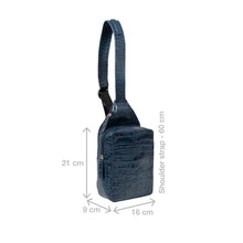 Load image into Gallery viewer, Heathrow-01 Blue Leather  Crossbody
