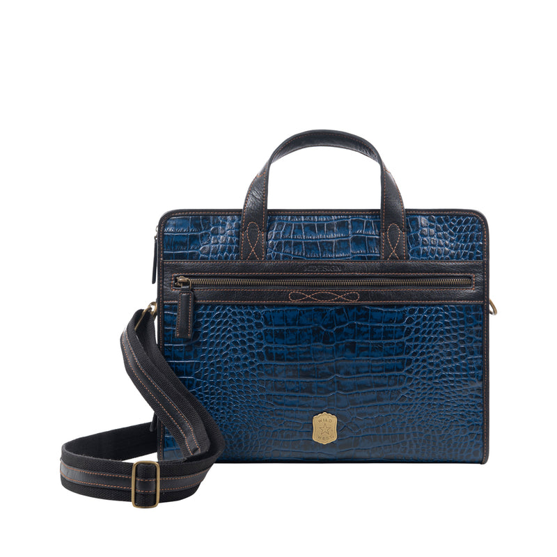 Fort Worth 03 Blue Leather  Briefcase
