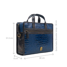 Load image into Gallery viewer, Fort Worth 03 Blue Leather  Briefcase
