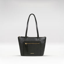 Load image into Gallery viewer, Herminie Black Leather Tote Bag
