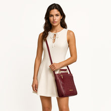 Load image into Gallery viewer, Ee Viola 01-M Red Leather Sling Bag
