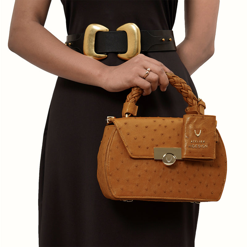 Coral-03 Tan Leather Shoulder Bag