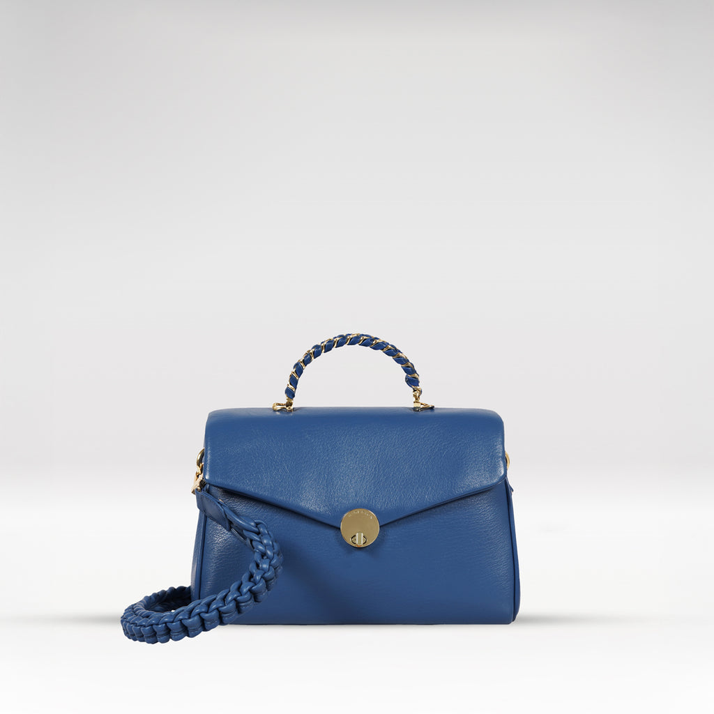 self service  (F) NO.42 シュリンク包装未開封　貴重 Buy Milos-02 Blue Leather Shoulder Bag Online - Hidesign
