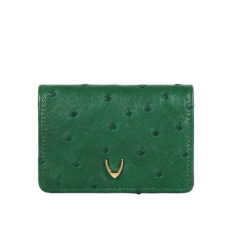 Coral W3 Green Leather Bi-Fold Wallet