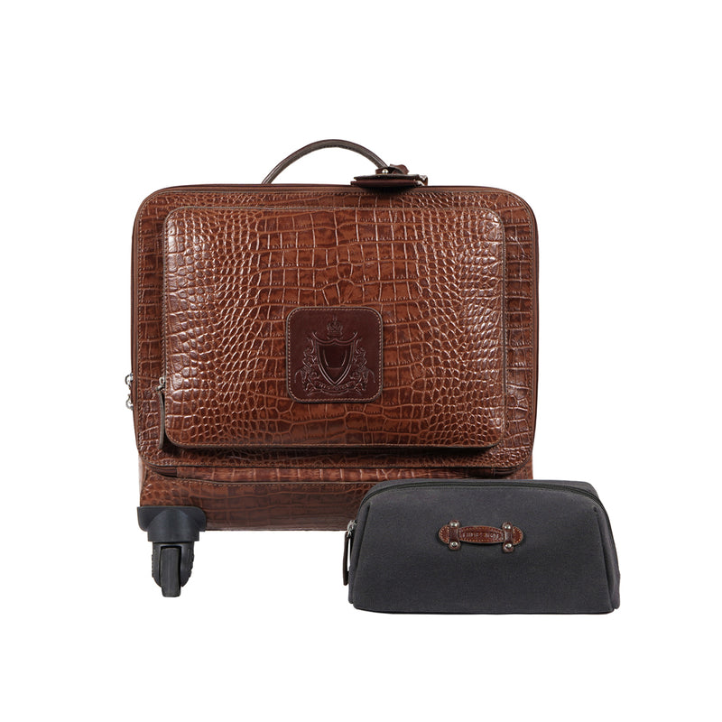 Rover 01 Tan Leather Trolley Bag