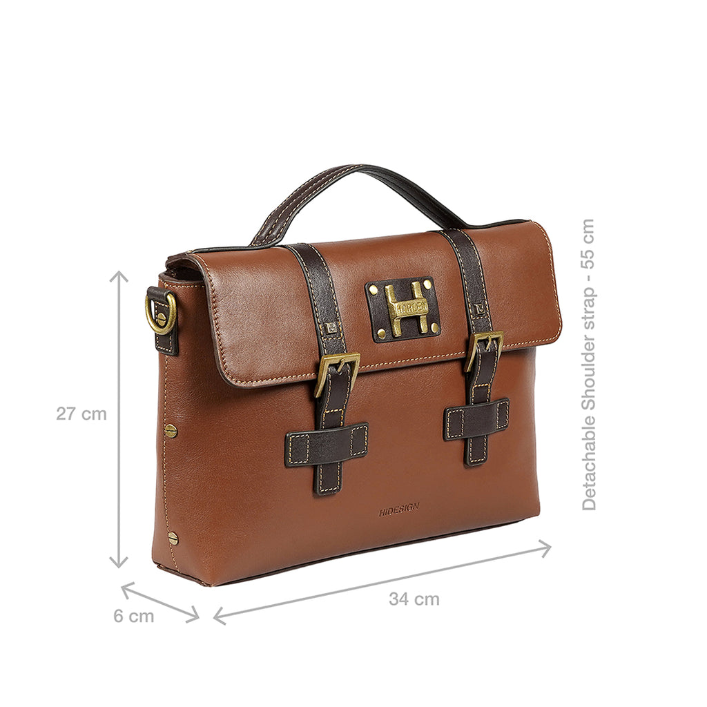 Buy Jimi 03 Tan Leather Briefcase Online - Hidesign