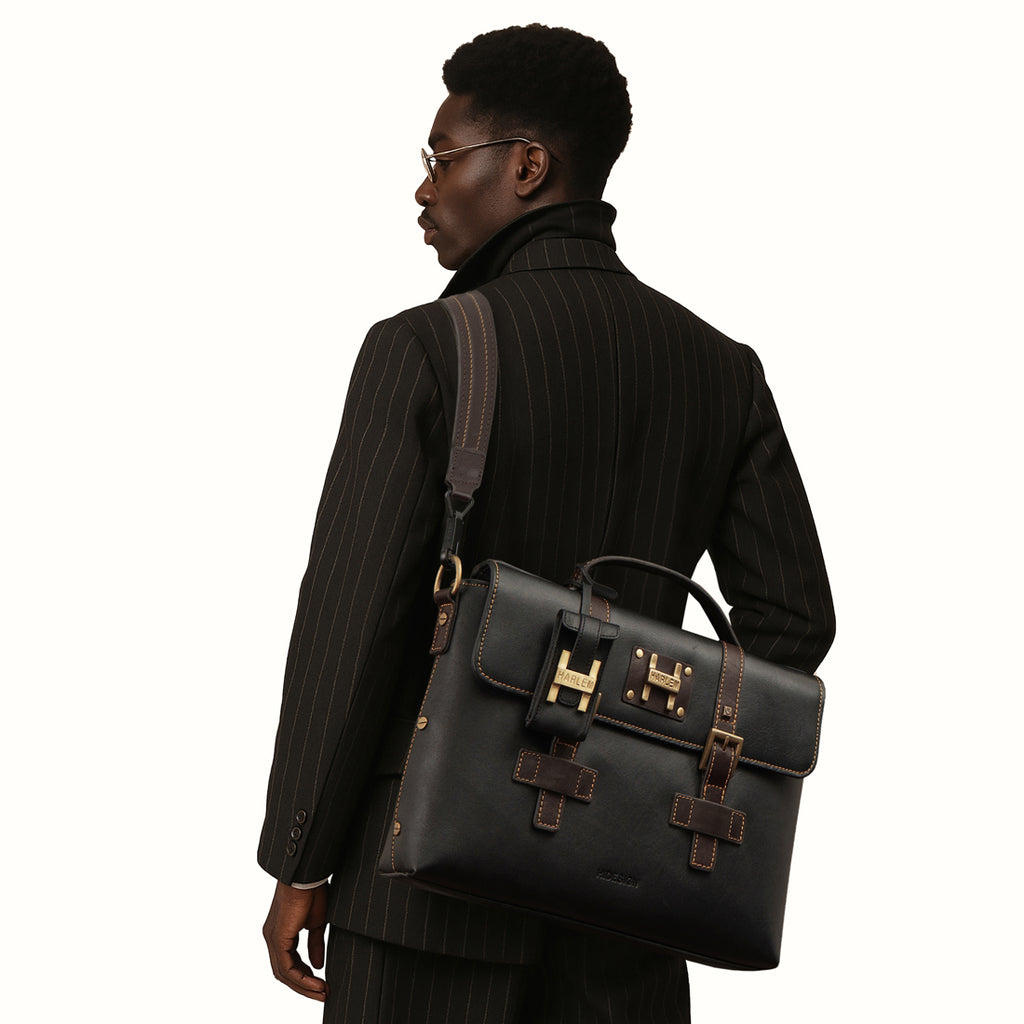 Buy Jimi 03 Black Leather Briefcase Online - Hidesign
