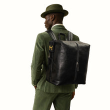 Load image into Gallery viewer, Mj 01 Black Leather  Backpack
