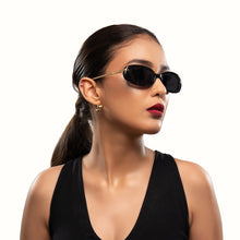 Load image into Gallery viewer, Elara Women's Grey Retro Oval Sunglasses
