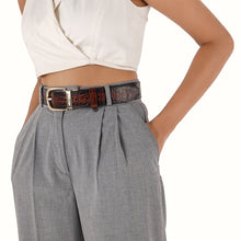 Load image into Gallery viewer, Senna Women's Tan Reversible Leather Belt
