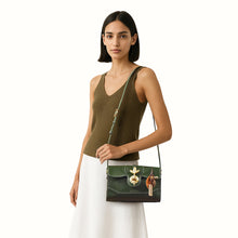 Load image into Gallery viewer, Clover 01 Green Leather Sling Bag
