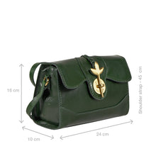 Load image into Gallery viewer, Clover 01 Green Leather Sling Bag
