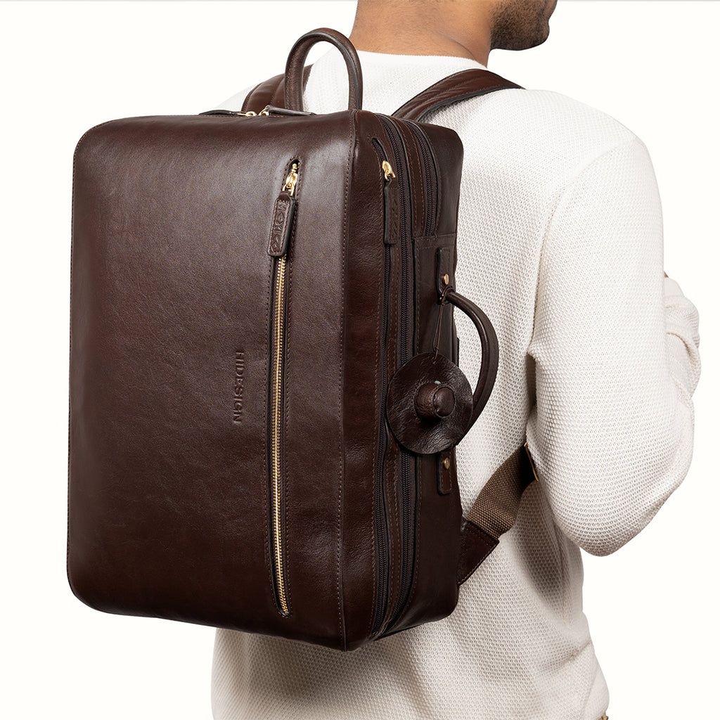 Buy Pisco 02 Brown Leather Backpack Online - Hidesign