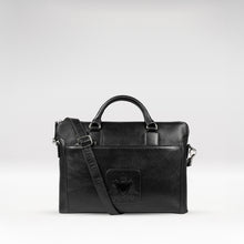 Load image into Gallery viewer, Carnegie 01 Black Leather  Laptop Bag
