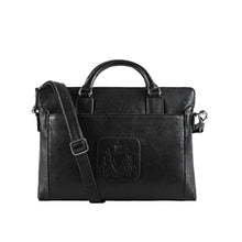 Load image into Gallery viewer, Carnegie 01 Black Leather  Laptop Bag
